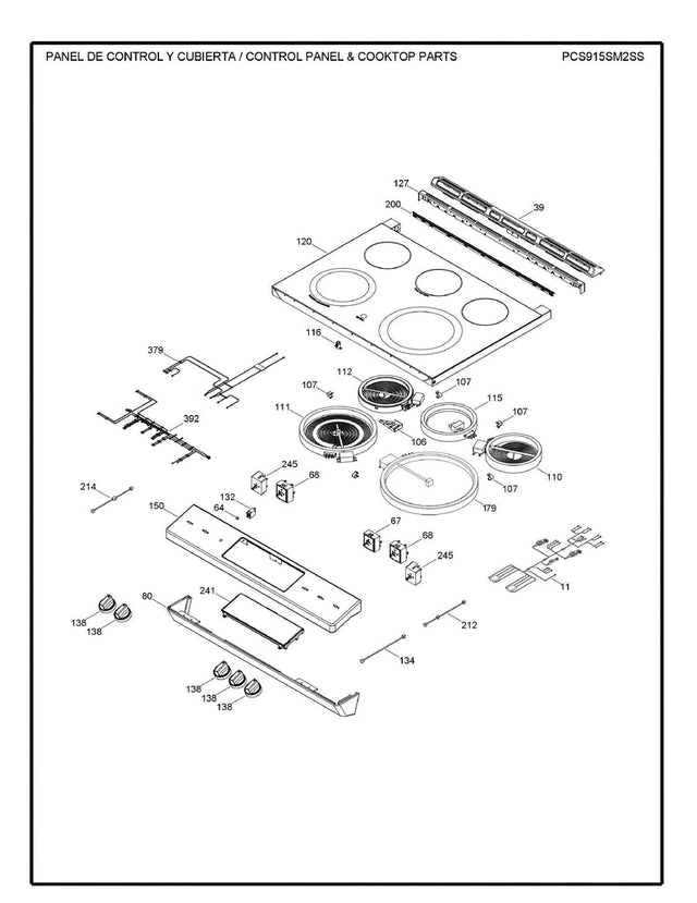 WS01F09086 Range Glass & Touch Board Assembly - XPart Supply