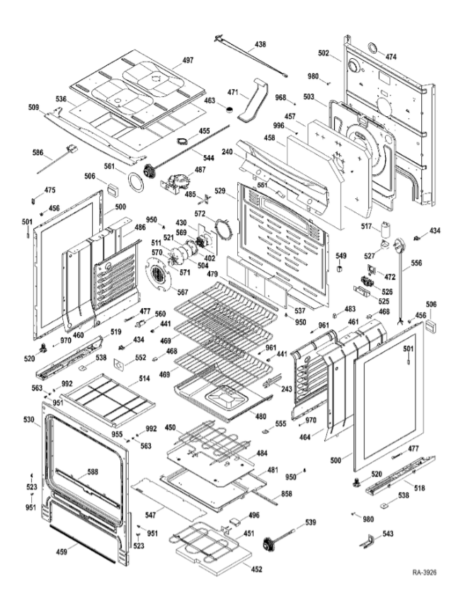 WS01L13018 Range Oven Bottom (replaces WB53M349, WB53M363, WS01L06161)