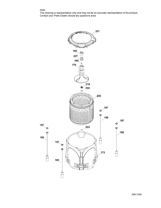 GE Washer Tub Assembly WW01F01728 - Appliance Genie