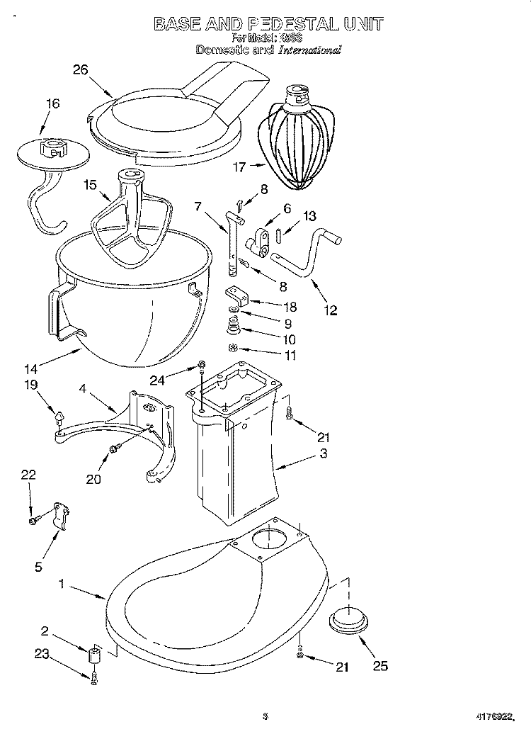 WPW10674621 Stand Mixer Dough Hook - XPart Supply