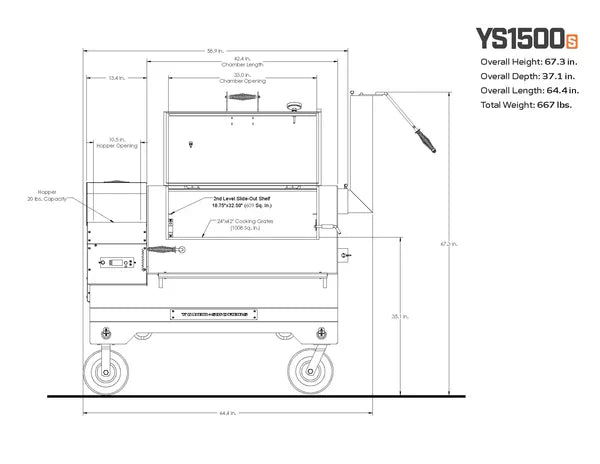 Yoder Smokers YS1500S Comp Cart, Orange