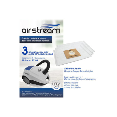 HEPA replacement bags for the Airstream AS100 canister vacuum (3) TDSACAIR100 - XPart Supply