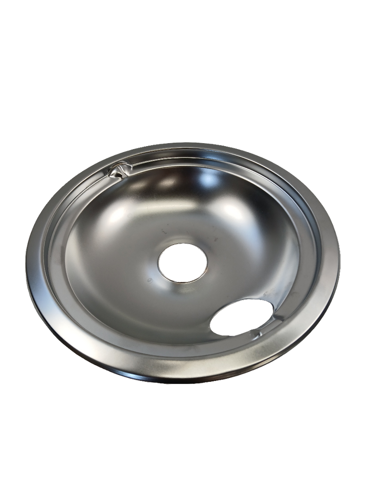 WS01L09258 Range Large Drip Pan, 8", Chrome (replaces WB31K10266, 164D3431P004)