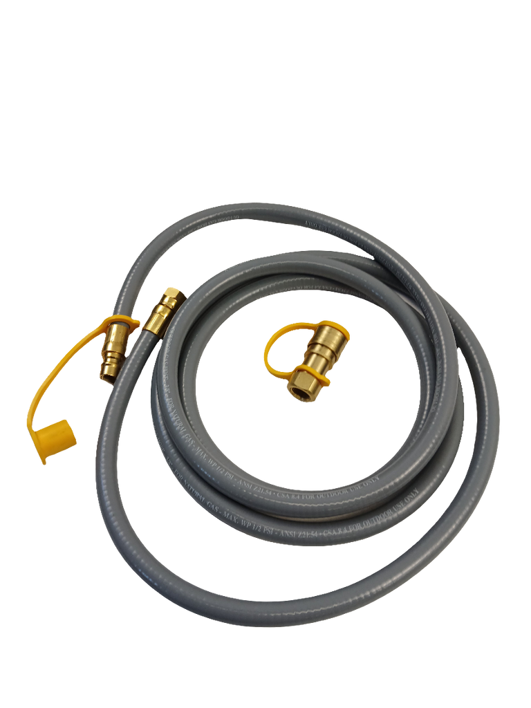 10' Natural Gas Grill Hose BBQ, 3/8" ID, QD and Swivel Ends