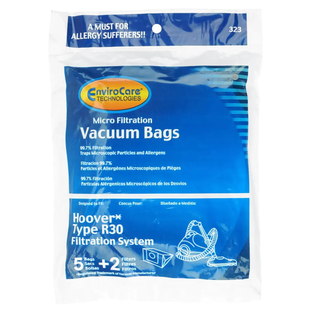 Vacuum Bag, 5 PK Hoover TYPE "R30"PLus Filters MICRO Part 323 - XPart Supply