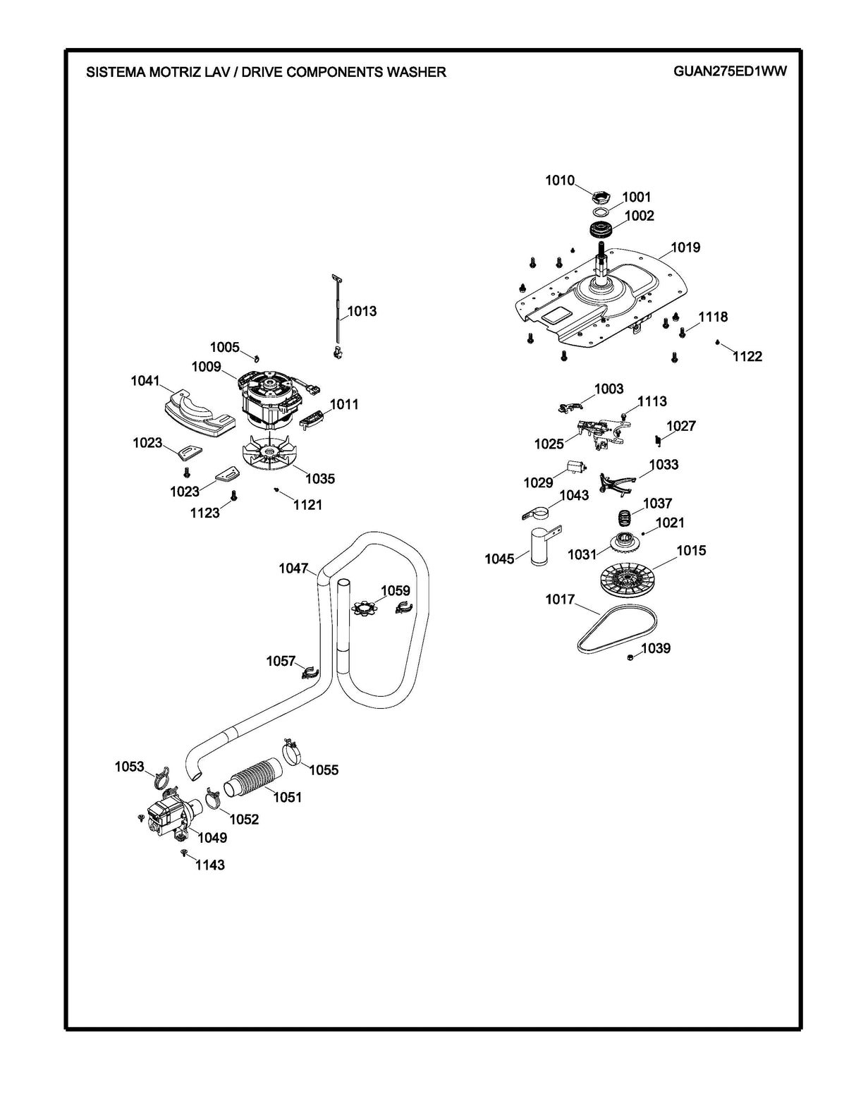 WW03F00111 Washer Transmission Assembly