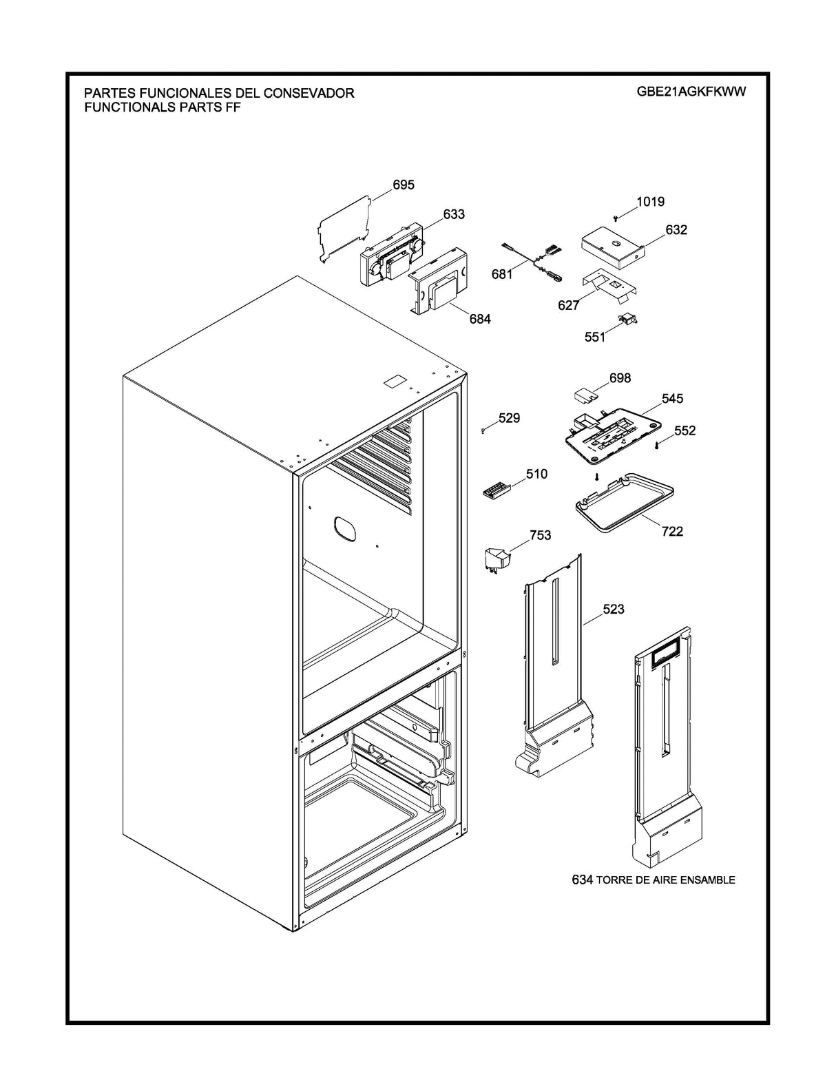 WR03F04645 Refrigerator Light Switch