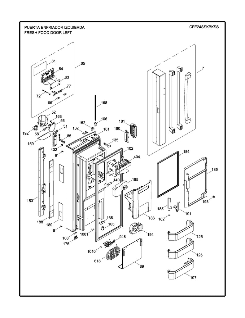 WR01L10705 Refrigerator Ice Box Door gasket