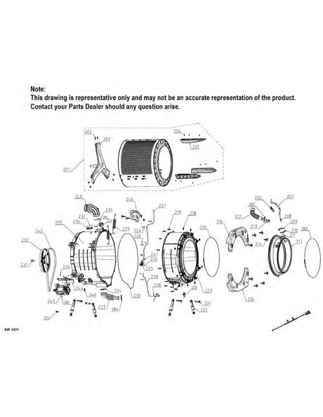 WG04F11956 Washer Basket Assembly - XPart Supply