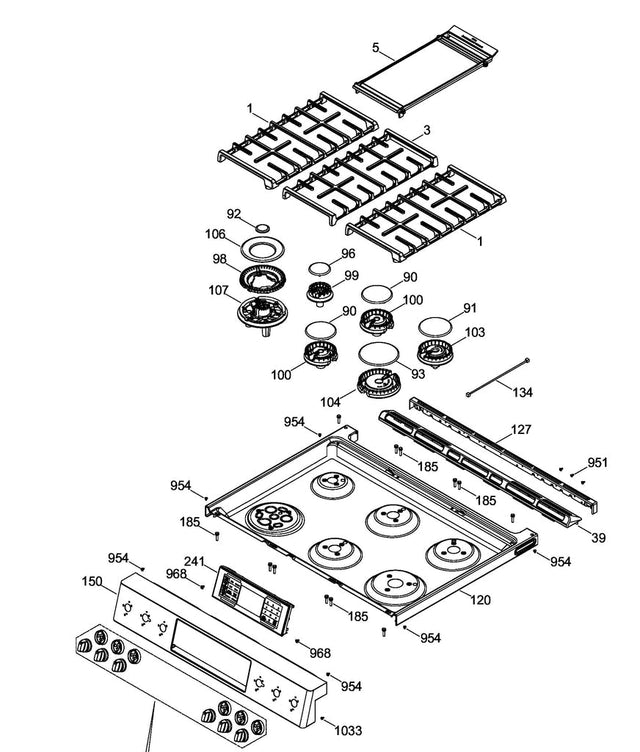 WS01F09282 Range Glass And Touch Board - XPart Supply