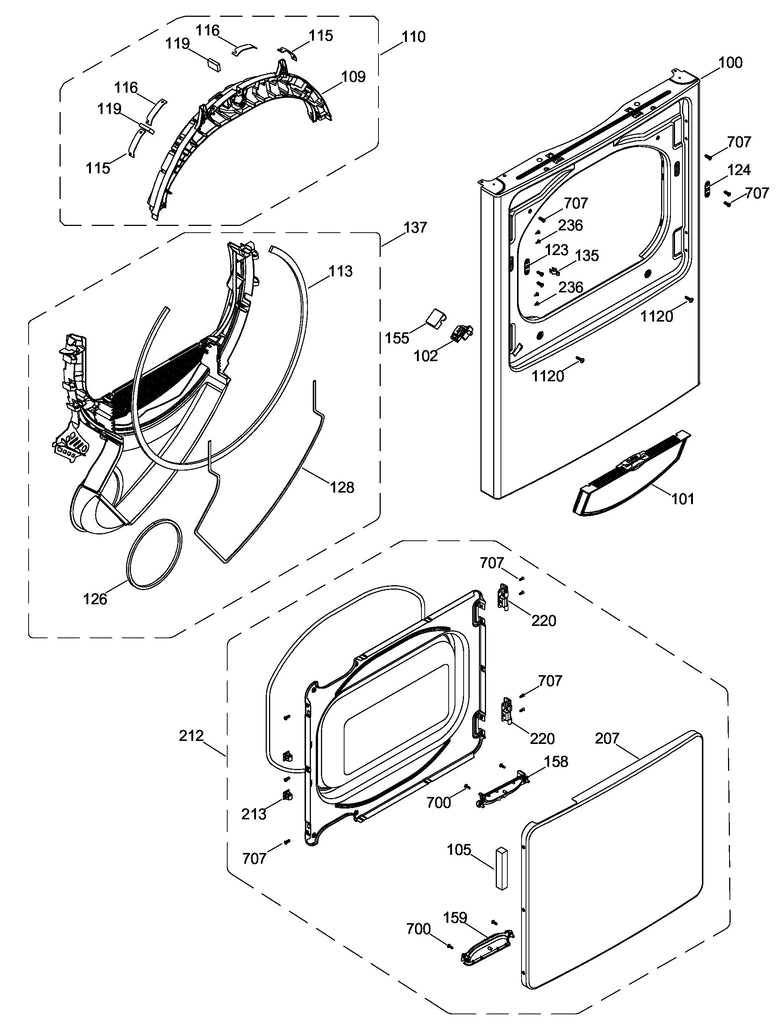 WW02L00632 Dryer Door Assembly - XPart Supply