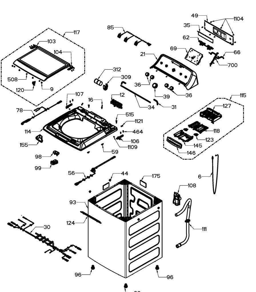 WW01L01507 Washer Top Cover ASM - XPart Supply