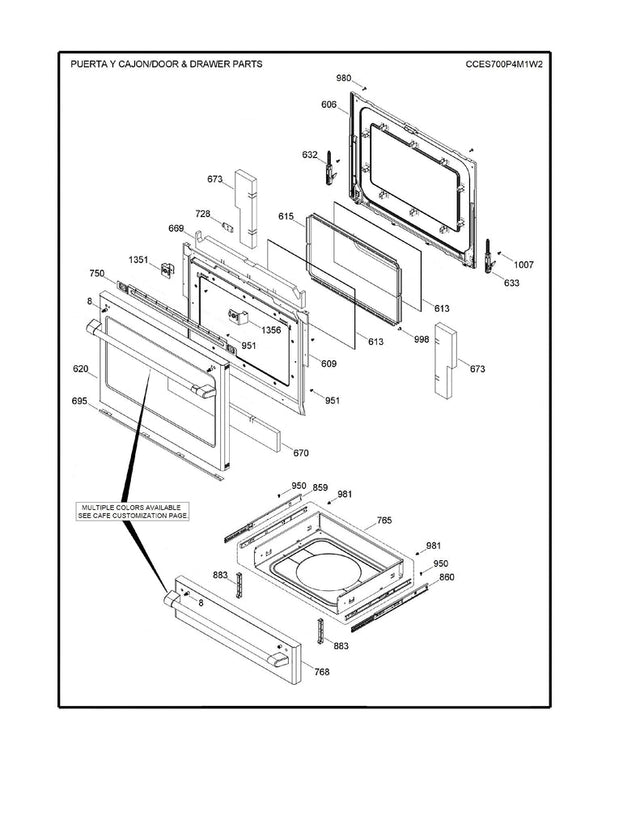 WS01L17314 Range Oven Glass & Panel Door Assembly - XPart Supply