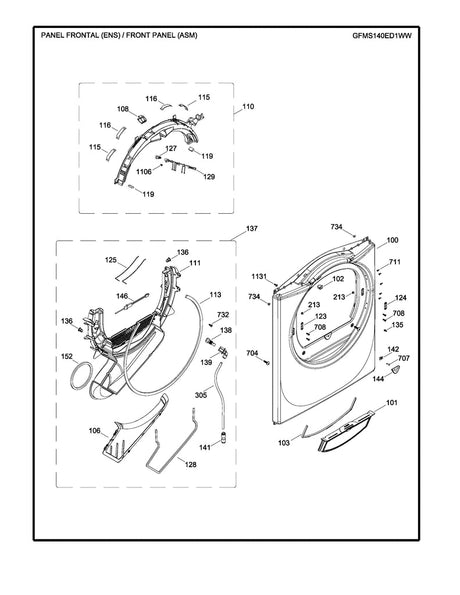 WW02L00521 Dryer Top Bearing Assembly - XPart Supply