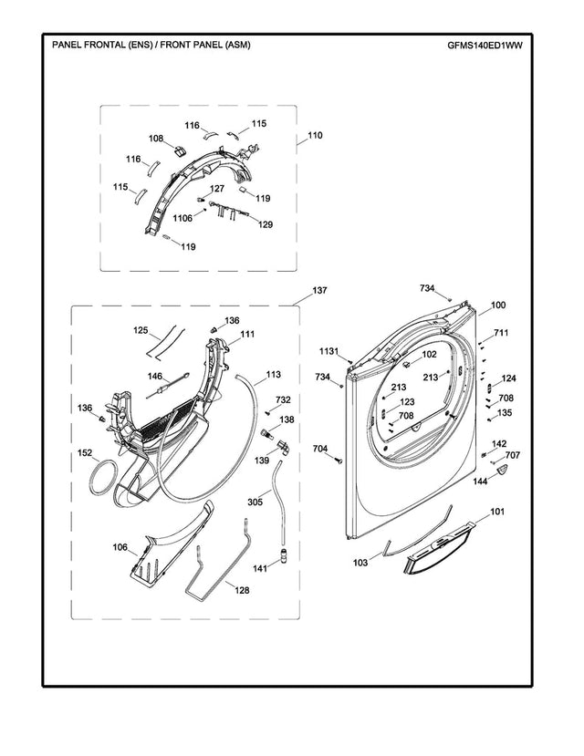 WW02L00521 Dryer Top Bearing Assembly - XPart Supply